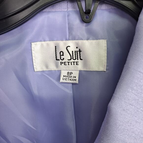 Le Suit Petite Women’s Skirt Suit Set 8P Lavender Blazer & Skirt NWT - Picture 3 of 16